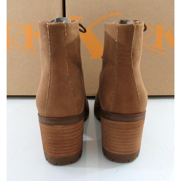 Korks Erica Lace Up Combat Boots Lug Sole Tan Cognac Size 7.5 - Picture 5 of 7